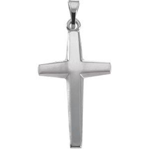 14k white cross pendant 
