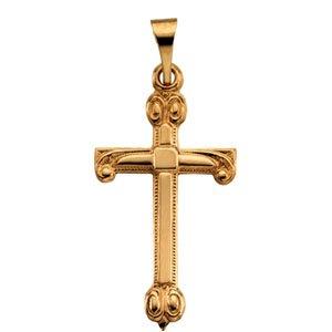 14k yellow 20x12 mm cross pendant