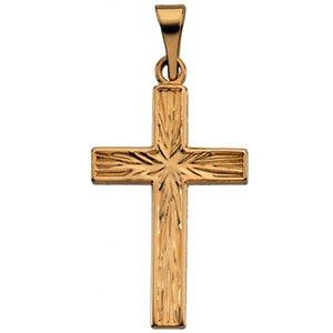 14k yellow cross pendant