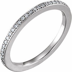 14k white 1/8 ctw diamond band