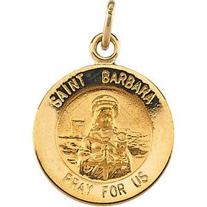 14k yellow 12 mm st. barbara medal