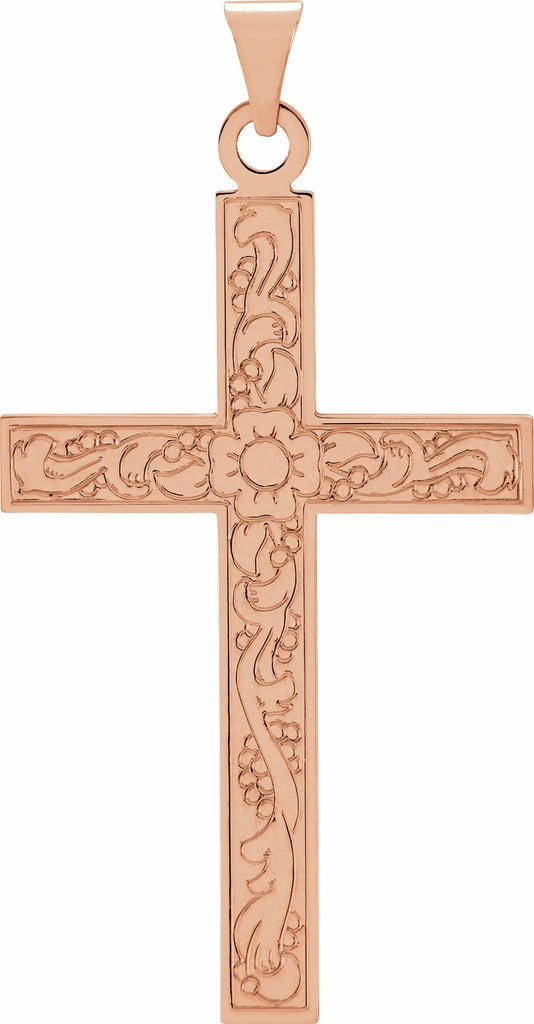 14k rose cross pendant 