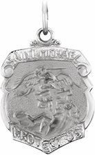 sterling silver 25x21 mm st. michael medal 