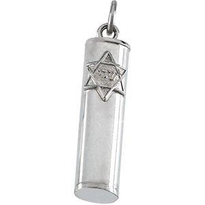 sterling silver 21x5 mm mezuzah pendant