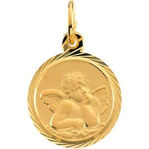 14k yellow 12 mm angel pendant