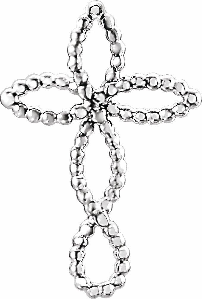 platinum beaded cross pendant 