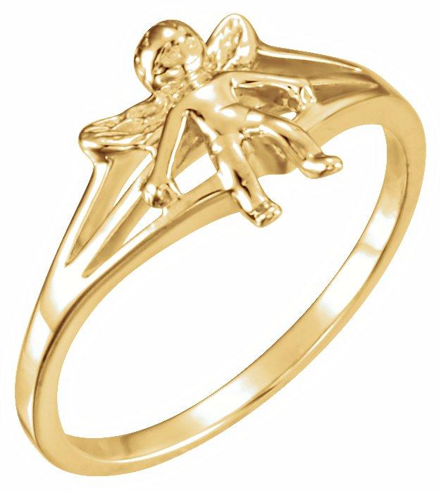 14k yellow cherub chastity ring size 5