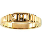 10k yellow jesus, mary and joseph ring size 4 