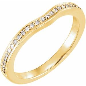 14k yellow 1/8 ctw diamond band