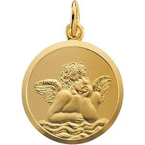 14k yellow 16 mm angel medal