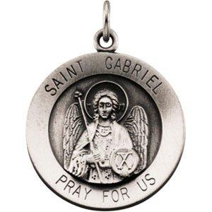 sterling silver 18.5 mm st. gabriel medal necklace  