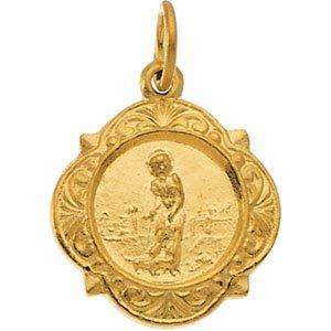 14k yellow 12.14x12.09 mm st. lazarus medal