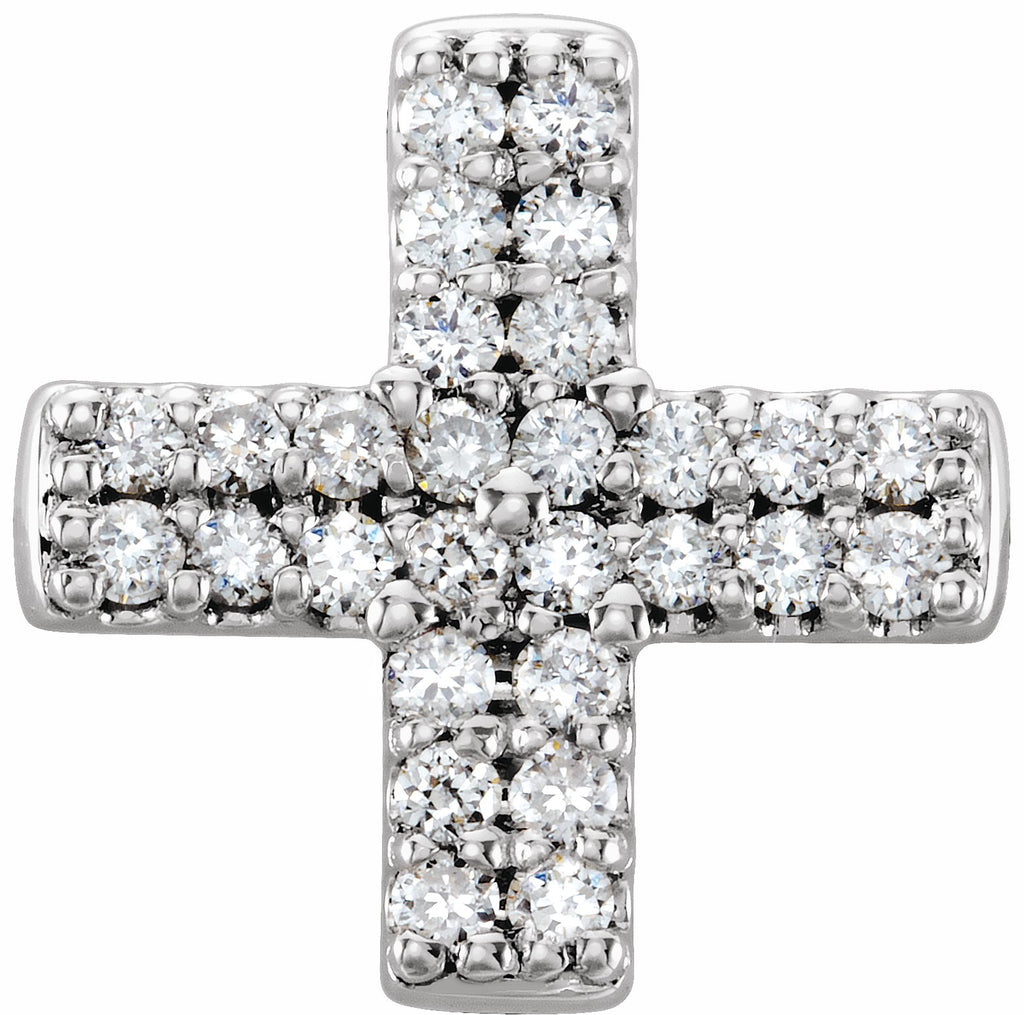 14k white .07 ctw diamond cross pendant