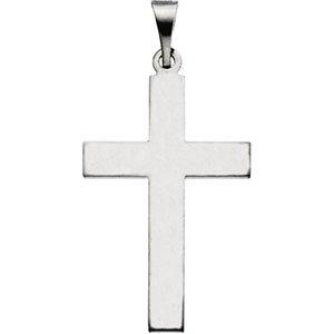 14k white 22 x 14 mm cross pendant