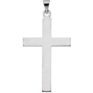 14k white 39 x 25 mm cross pendant