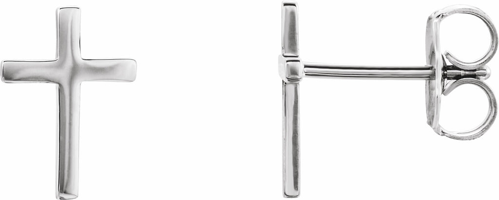 platinum 10 mm cross earrings