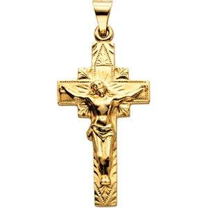 14k yellow 29x16.5 mm crucifix pendant