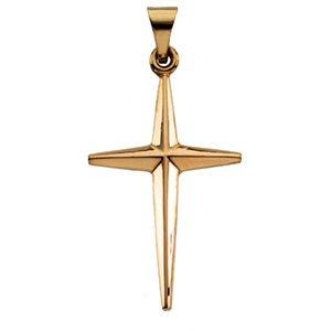 14k yellow cross pendant 