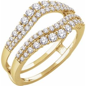 14k yellow 1 ctw diamond ring guard