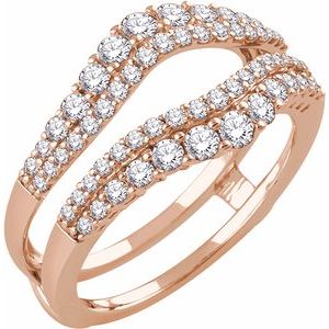 14k rose 1 ctw diamond ring guard