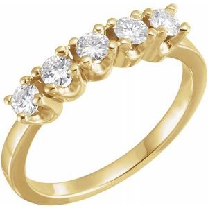 14k yellow 3 mm round forever  moissanite anniversary band 