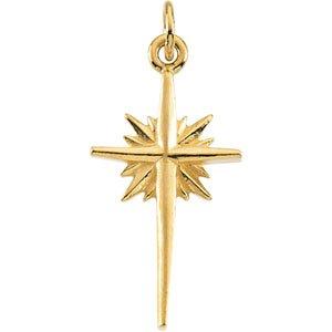 14k yellow 17.5x10.5 mm star pendant