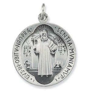 sterling silver 18.5 mm st. benedict medal