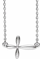 sterling silver sideways cross 16-18" necklace