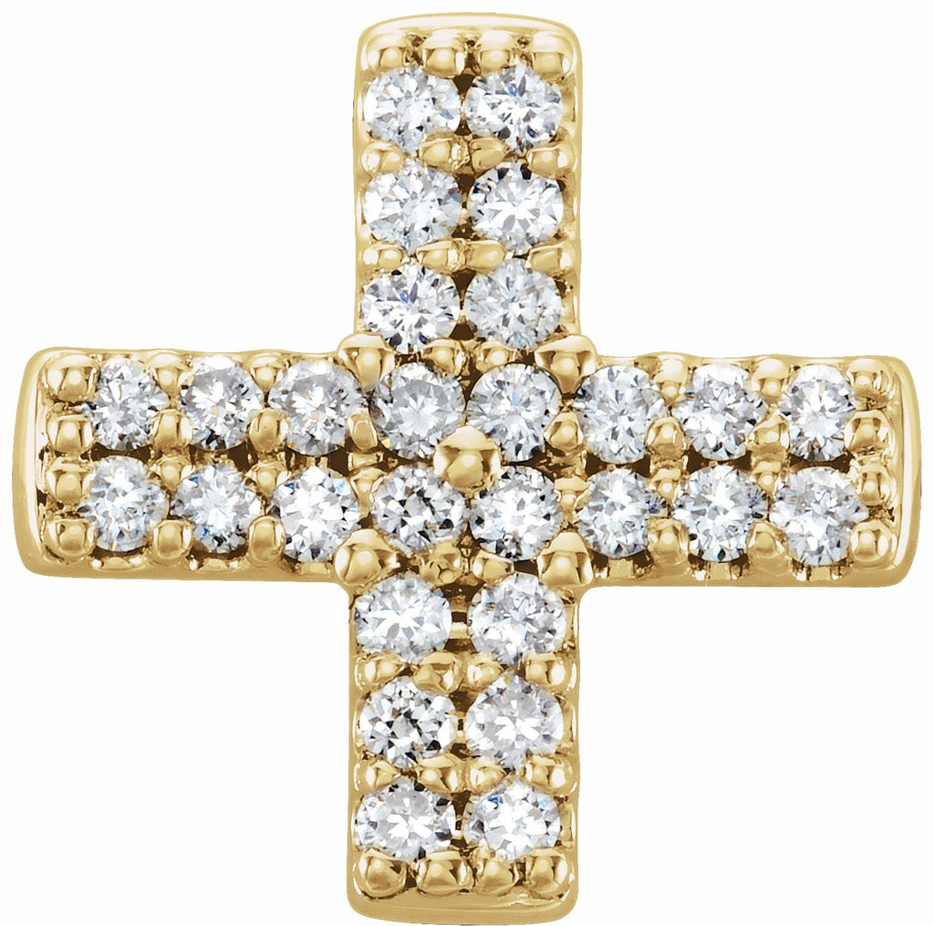 14k yellow .07 ctw diamond cross pendant