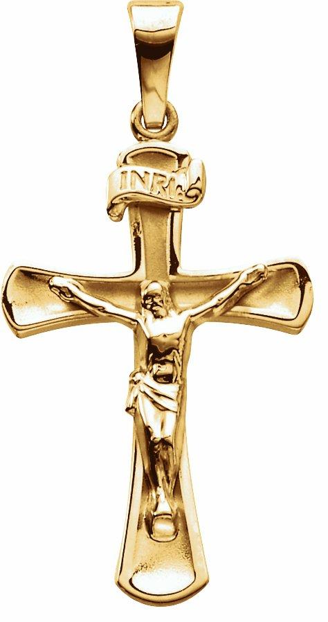 14k yellow 24x16 mm crucifix pendant