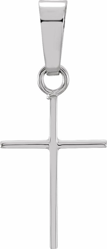 14k white 12x8 mm cross pendant