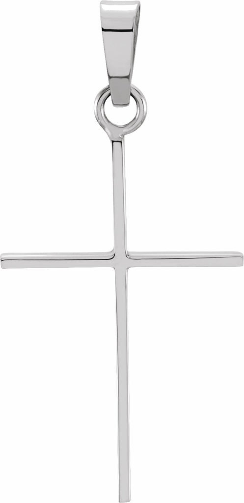 14k white 21x14 mm cross pendant