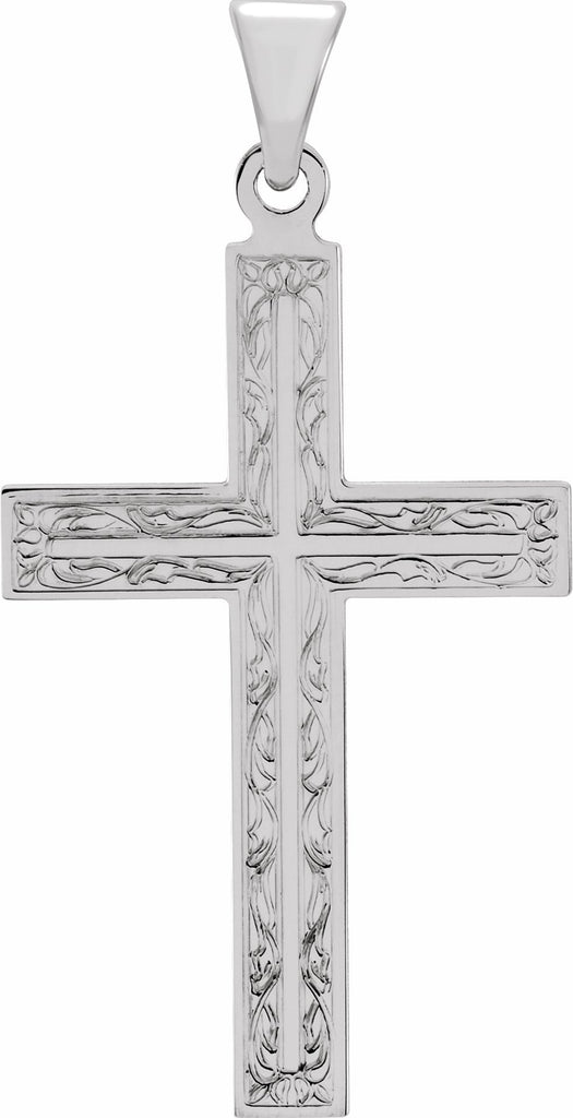 14k white cross pendant 