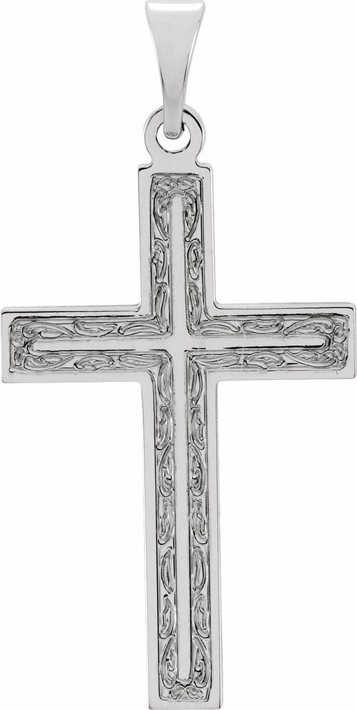 14k white cross pendant 