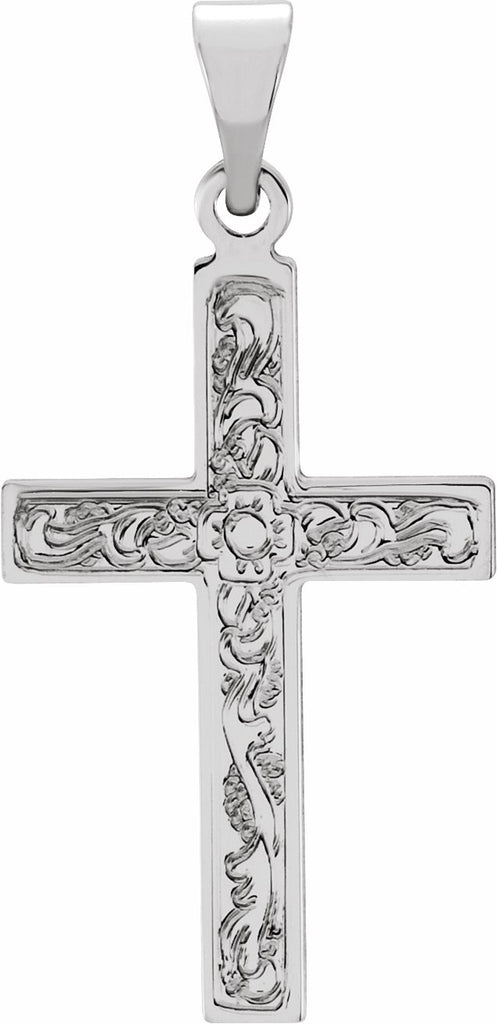 14k white cross pendant 