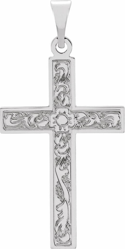 14k white cross pendant 