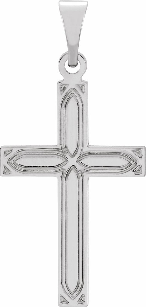 14k white 18x12 mm cross pendant 