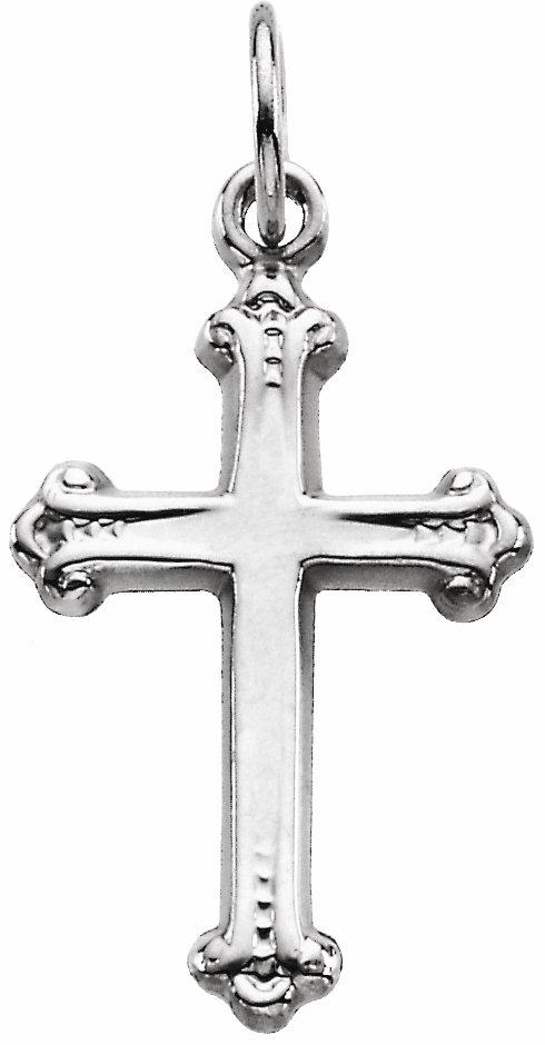 14k white cross pendant 