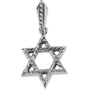 14k white 20.5x17.75 mm star of david pendant