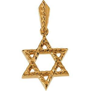 14k yellow 20.5x17.75 mm star of david pendant