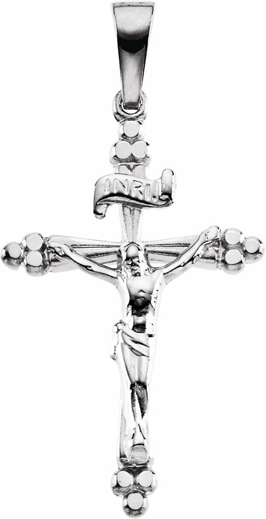 14k white 24.25x16.25 mm crucifix pendant