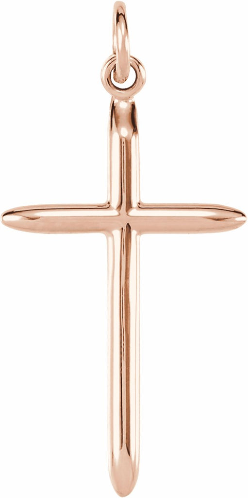 14k rose 25x15 mm cross pendant