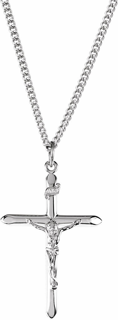 sterling silver crucifix 24" necklace