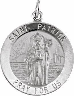 sterling silver 22 mm st. patrick medal  