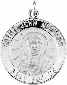 sterling silver 18 mm round st. john neumann medal