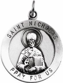 14k white 18.25 mm st. nicholas medal