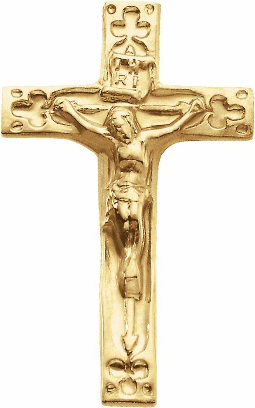 14k yellow 20x12 mm crucifix lapel pin