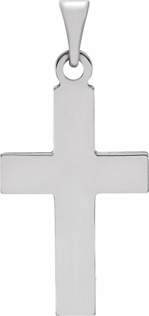 14k white 18x12 mm cross pendant