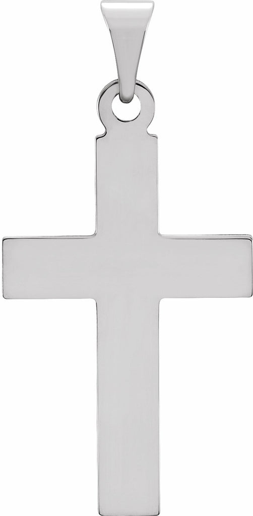 14k white 22x14 mm cross pendant