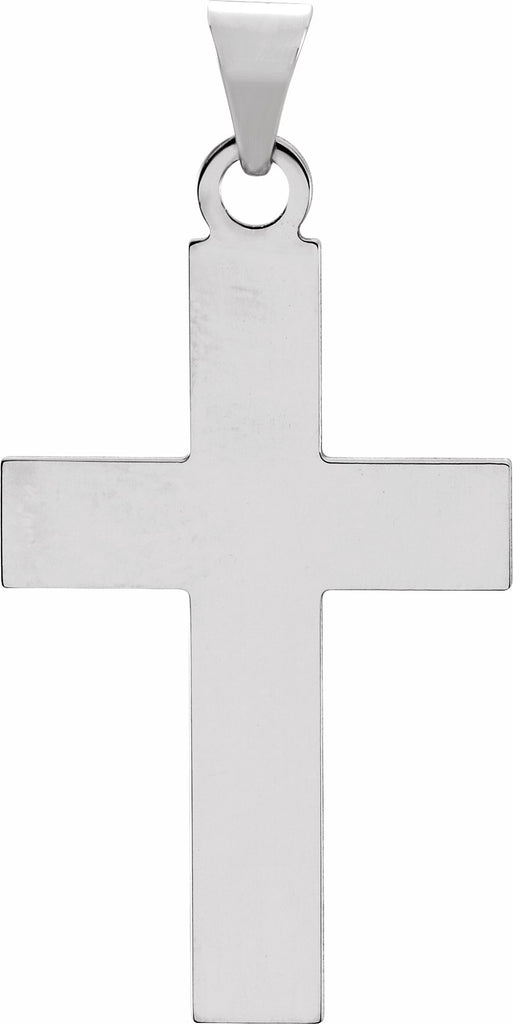 14k white 28x18 mm cross pendant